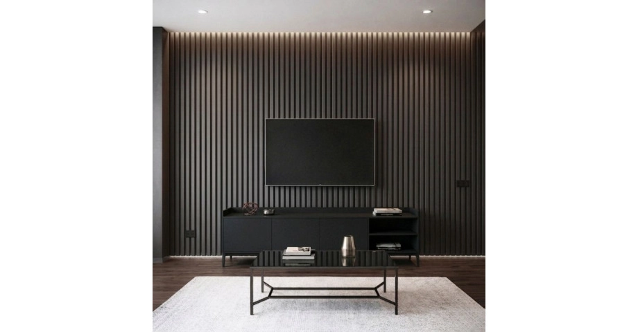 Акустичен панел от MDF 60x275см Антрацит + ПОДАРЪК: Лепило