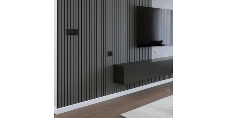 Акустичен панел от MDF 60x275см Антрацит + ПОДАРЪК: Лепило
