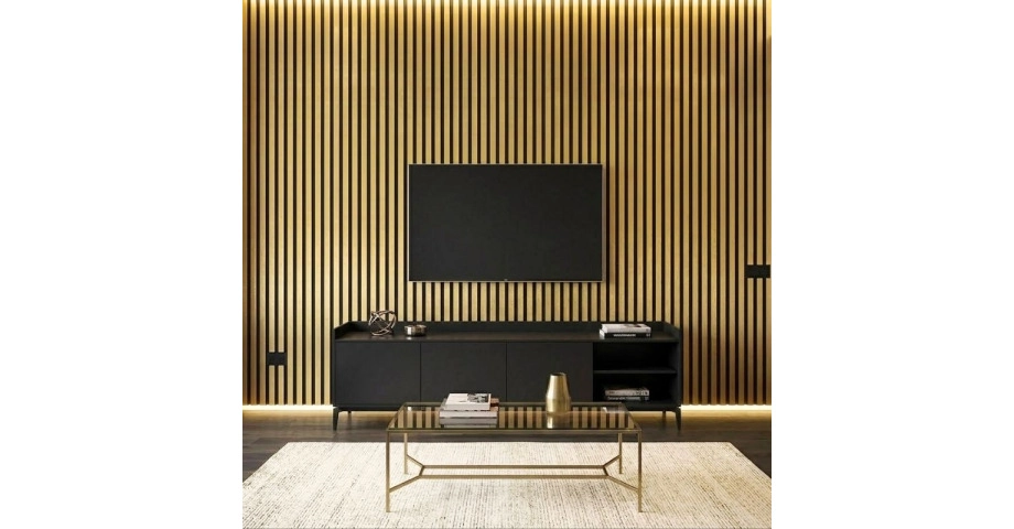 Акустичен панел от MDF 60x275см Голд + ПОДАРЪК: Лепило