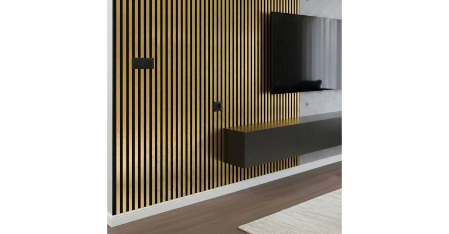 Акустичен панел от MDF 60x275см Голд + ПОДАРЪК: Лепило