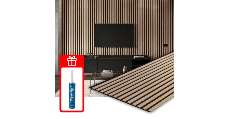 Акустичен панел от MDF 60x275см Сономо + ПОДАРЪК: Лепило