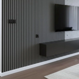 Акустичен панел от MDF 60x275см Антрацит + ПОДАРЪК: Лепило