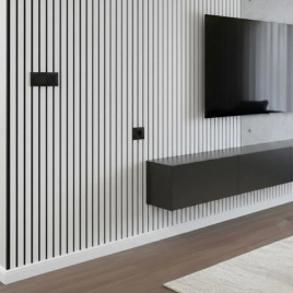 Акустичен панел от MDF 60x275см Бял + ПОДАРЪК: Лепило
