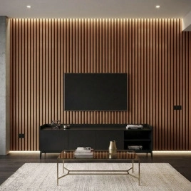 Акустичен панел от MDF 60x275см Тийк + ПОДАРЪК: Лепило