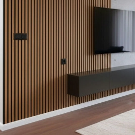 Акустичен панел от MDF 60x275см Тийк + ПОДАРЪК: Лепило